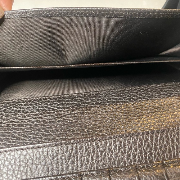 Gucci Rich Dark Brown Continental Pebbled Leather Wallet - Picture 7 of 9